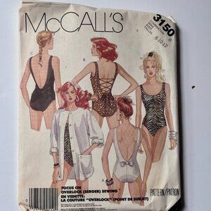 Misses' Swimwuit and Cover-Up McCall's Uncut Pattern 3150 (8-10-12)